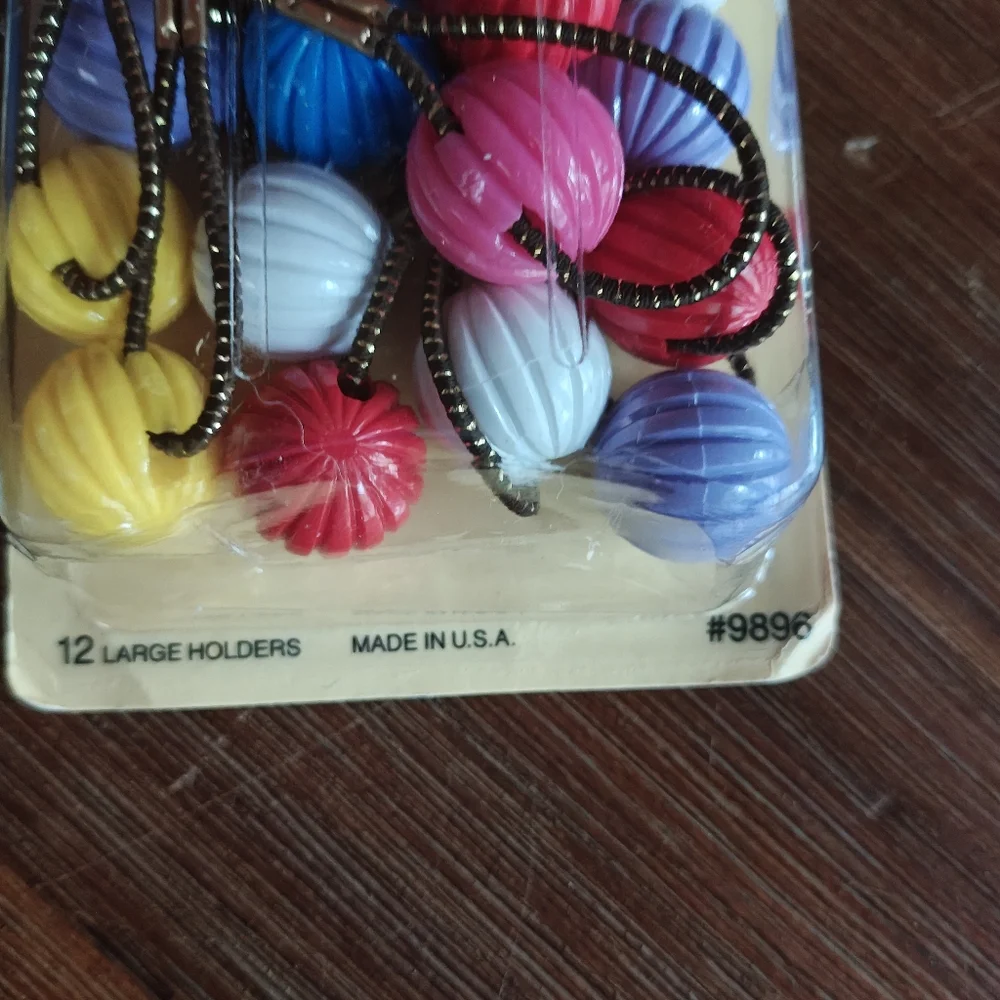 Vintage 70s Goody Twin‎ Bead Ponytail Holders Economy Pack 24 Total 1975 Elastic